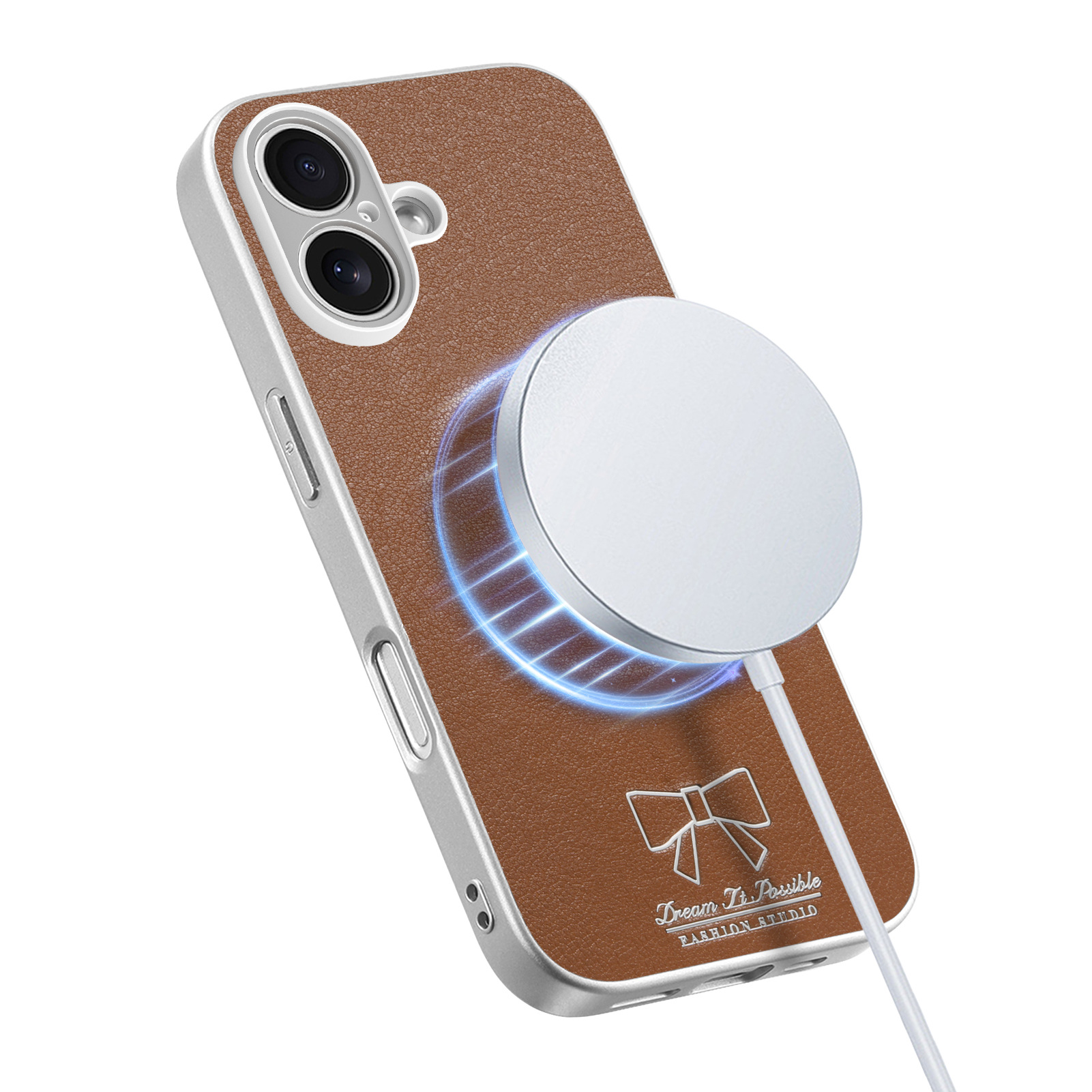 Luxury Bags Dropshipping - Wireless Charging Magnetic Bow Leather Case