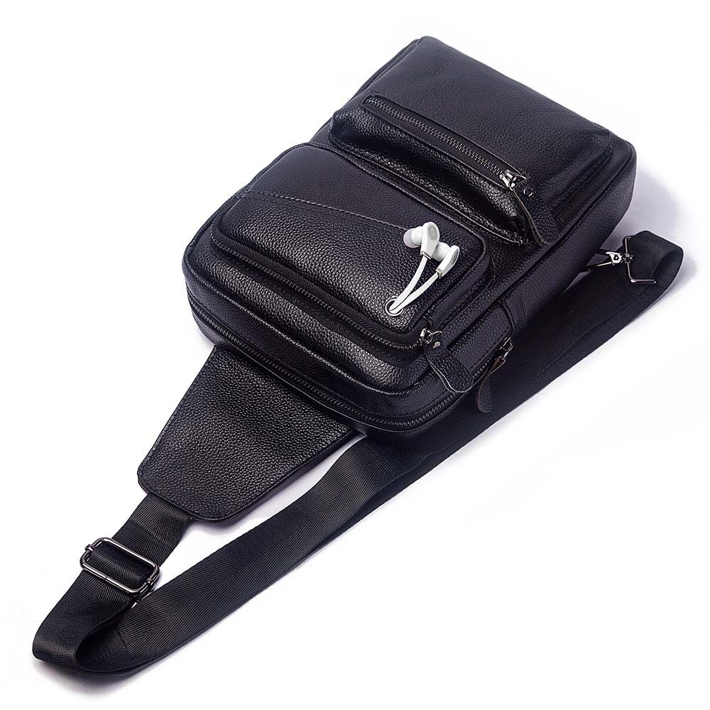 Genuine Leather Backpack - Fashion Multifunction Chest Bag For Men