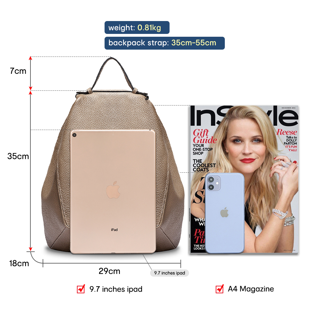 Zency Women 100% Genuine Leath - огляд і ціна Genuine Leather Backpack
