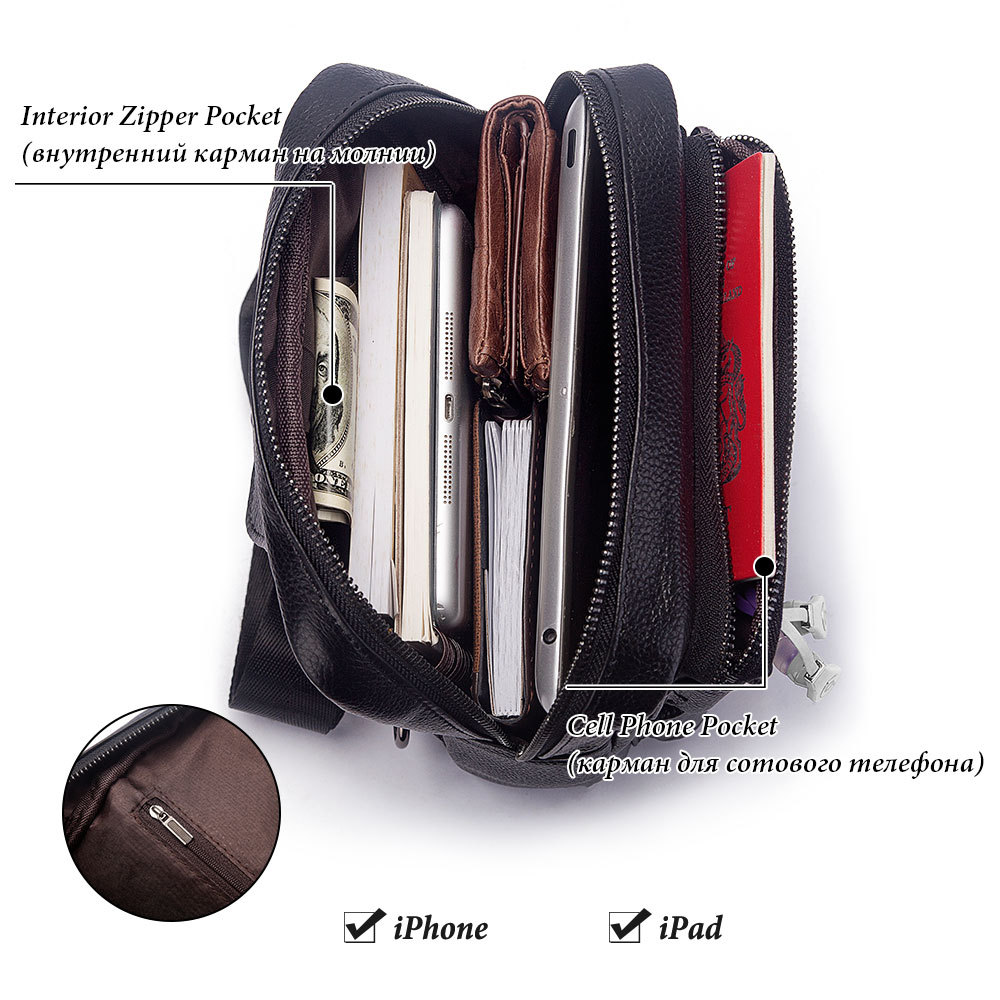 Fashion Multifunction Chest Ba - огляд і ціна Genuine Leather Backpack