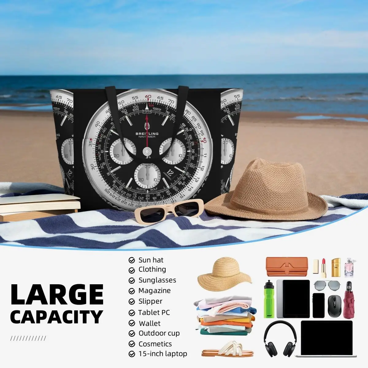 Black Luxury Watch Face Beach  - огляд і ціна Luxury Yoga Bags