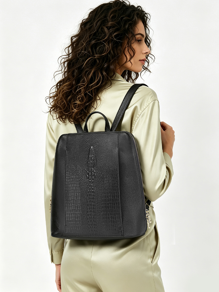 Zency Women's Crocodile Leathe - огляд і ціна Genuine Leather Backpack