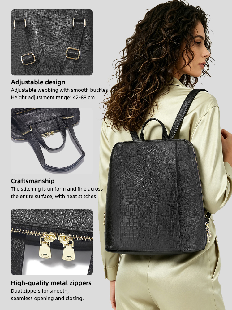 Zency Women's Crocodile Leathe - огляд і ціна Genuine Leather Backpack